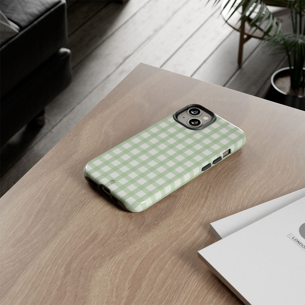 Sage Green Gingham Phone Case - Halo Collective