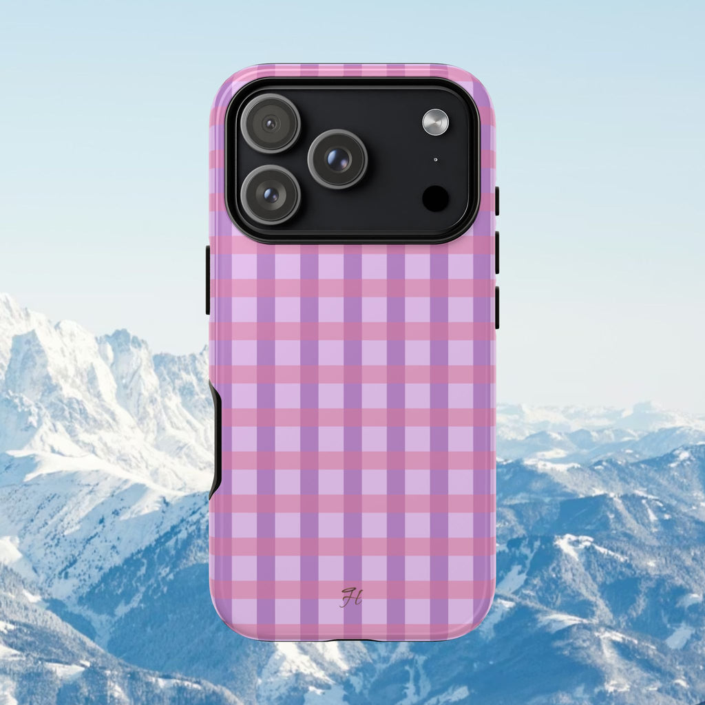 Lilac Purple Gingham Phone Case