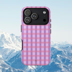 Lilac Purple Gingham Phone Case