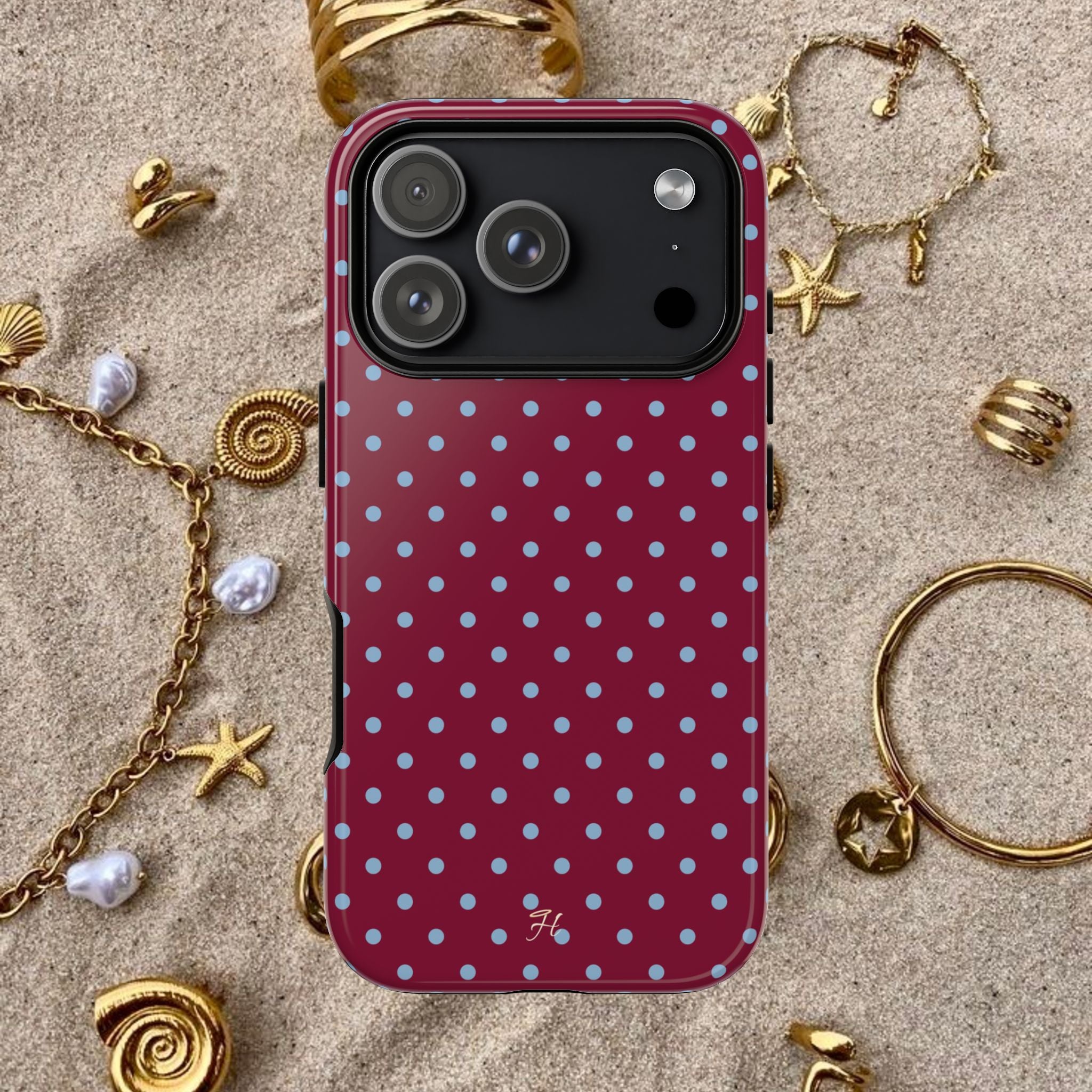 Red Wine Polka Dot Phone Case - Halo Collective