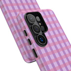 Lilac Purple Gingham Phone Case