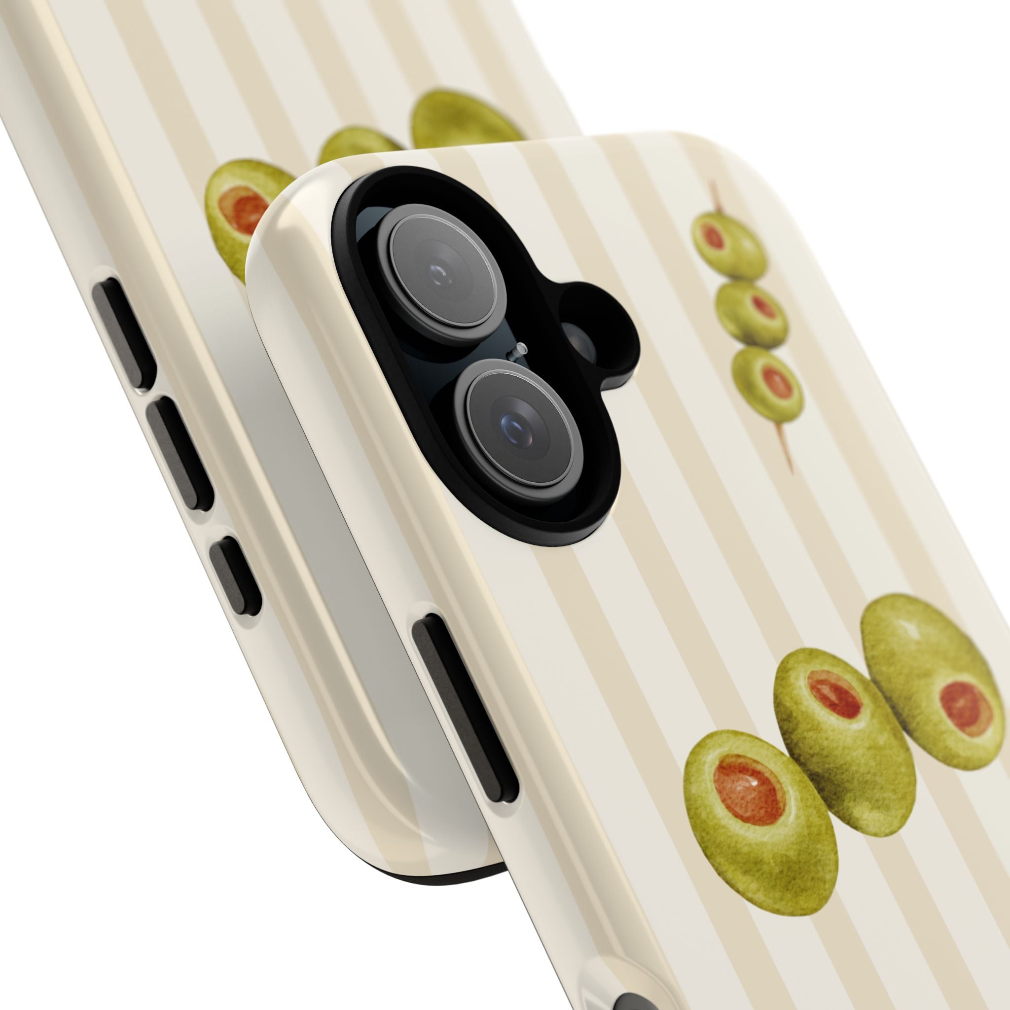 Olive Phone Case | Cream Stripes - Halo Collective