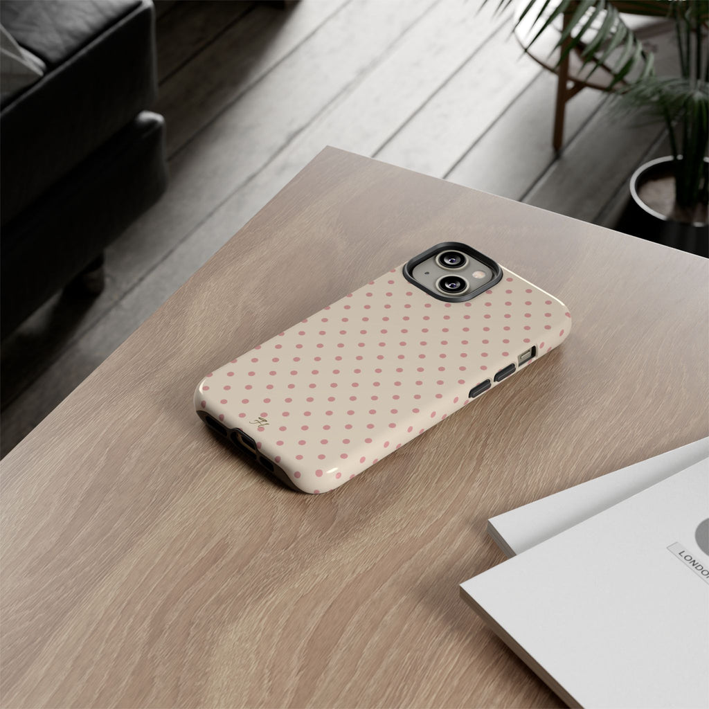 Strawberry Cream Polka Dot Phone Case - Halo Collective