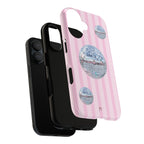 Disco Mirror Ball Phone Case | Pink Stripes - Halo Collective