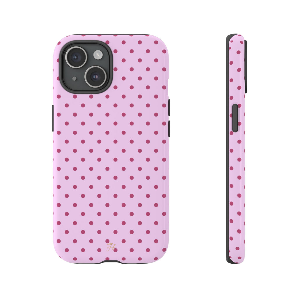 Raspberry Polka Dot Phone Case - Halo Collective