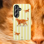 Ginger Tabby Cat Phone Case | Yellow Stripes - Halo Collective