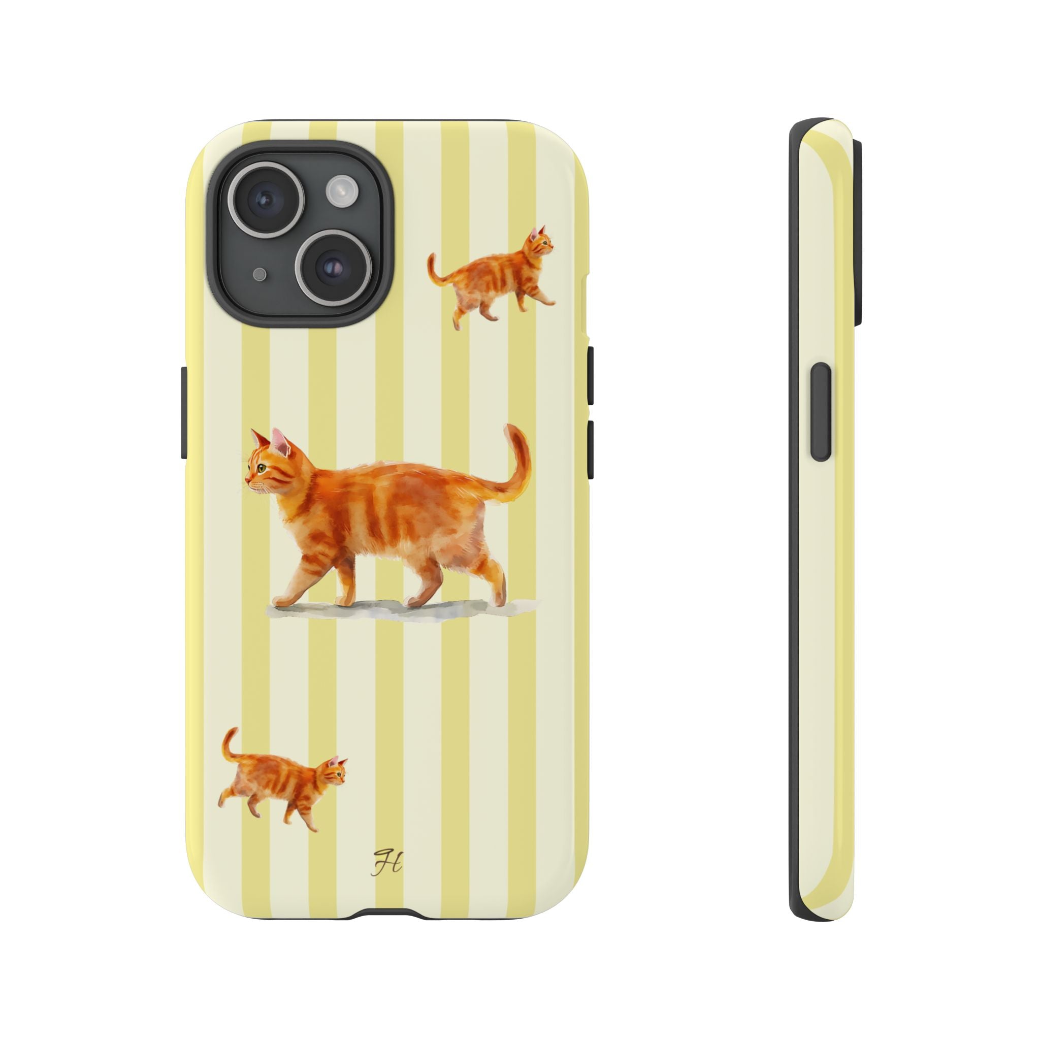 Ginger Tabby Cat Phone Case | Yellow Stripes - Halo Collective