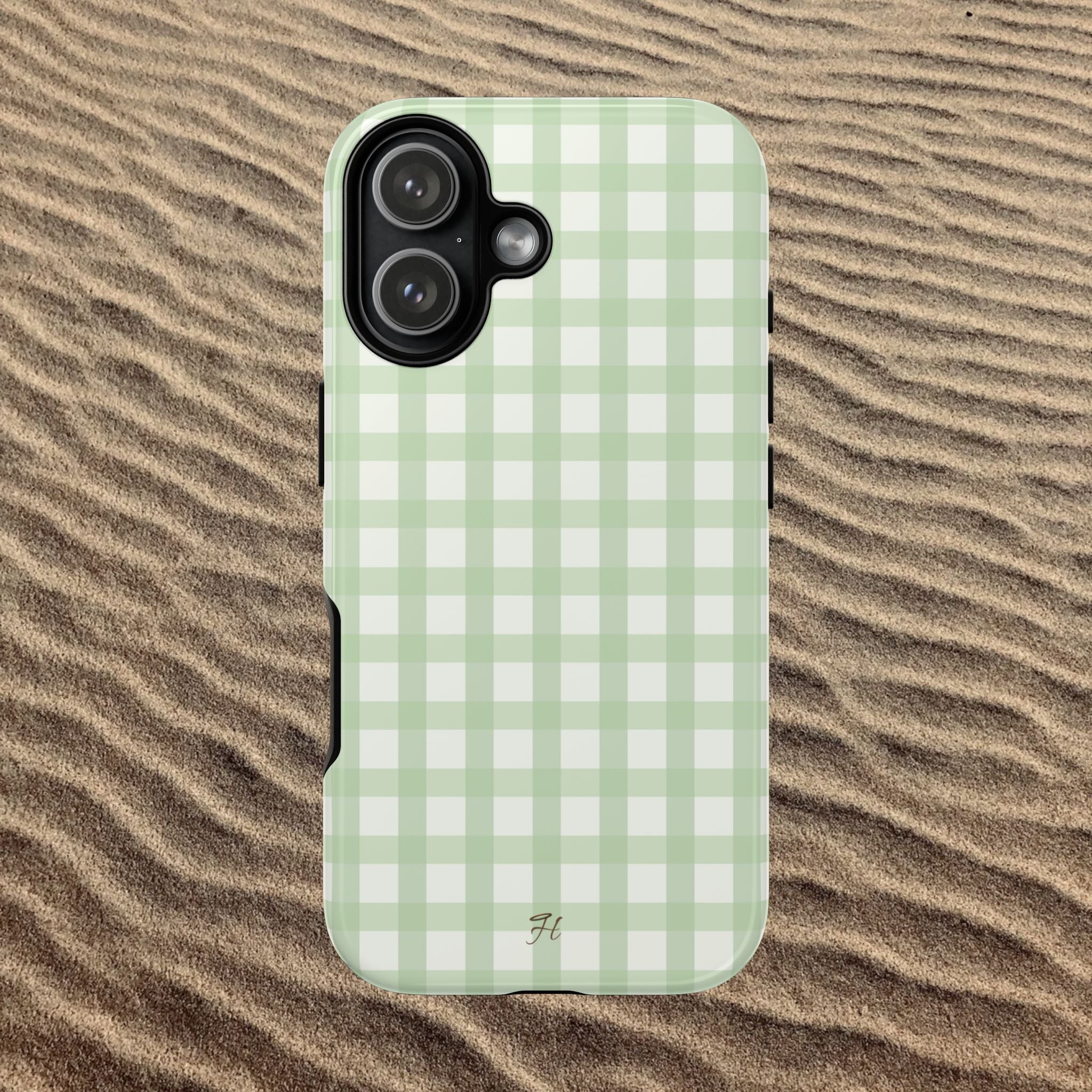Sage Green Gingham Phone Case - Halo Collective