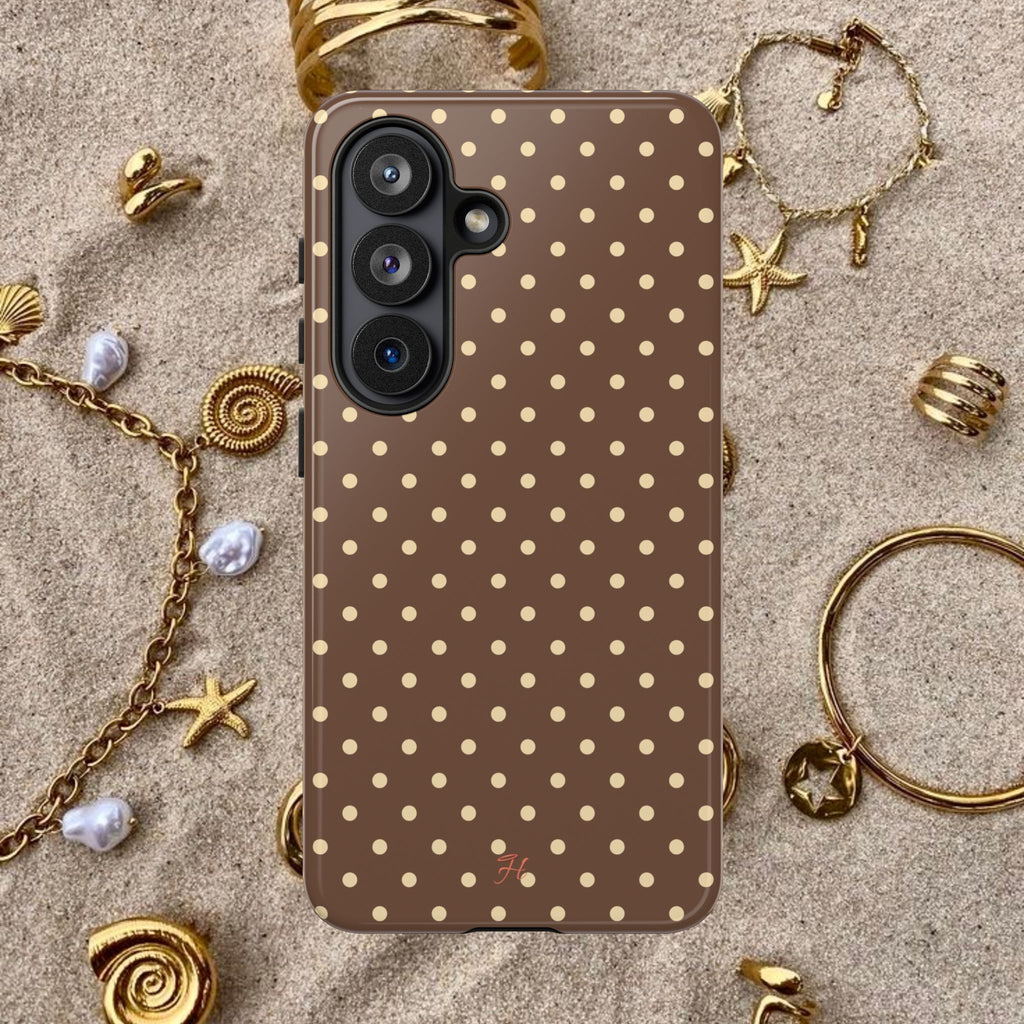 Cocoa Polka Dot Phone Case - Halo Collective