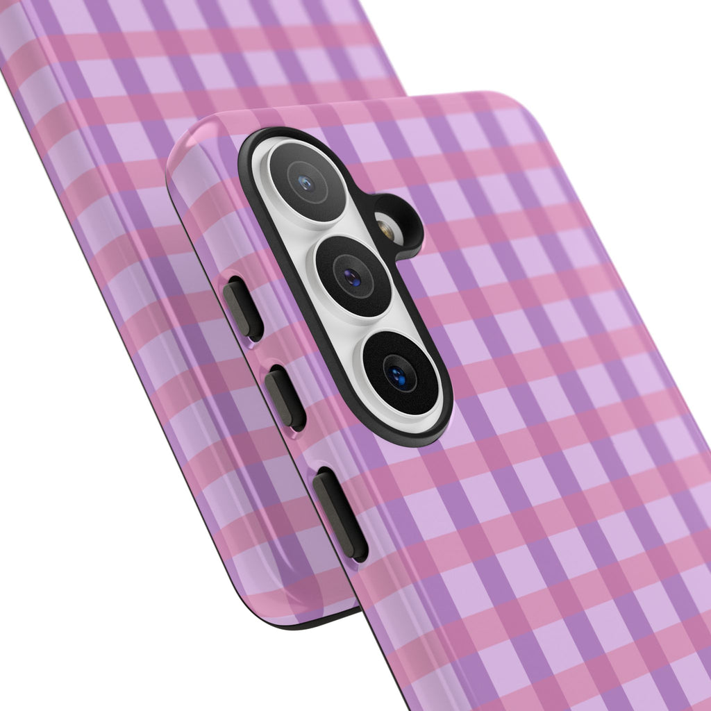 Lilac Purple Gingham Phone Case
