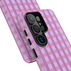 Lilac Purple Gingham Phone Case