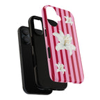 White Lily Phone Case | Cherry Stripes - Halo Collective