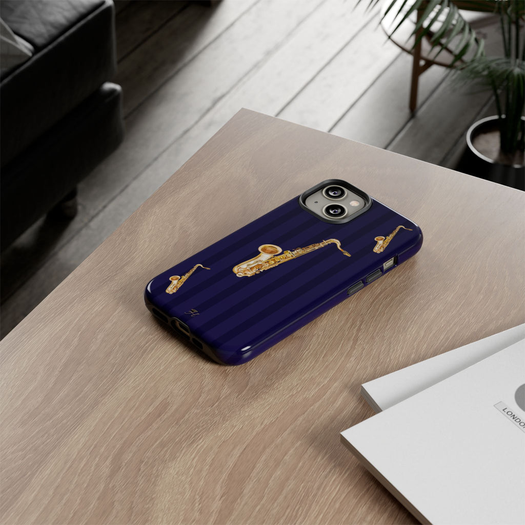 Saxophone Navy Phone Case - Halo Collective