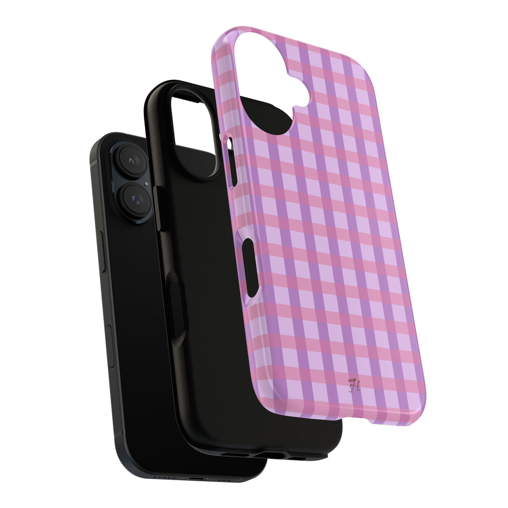 Lilac Purple Gingham Phone Case