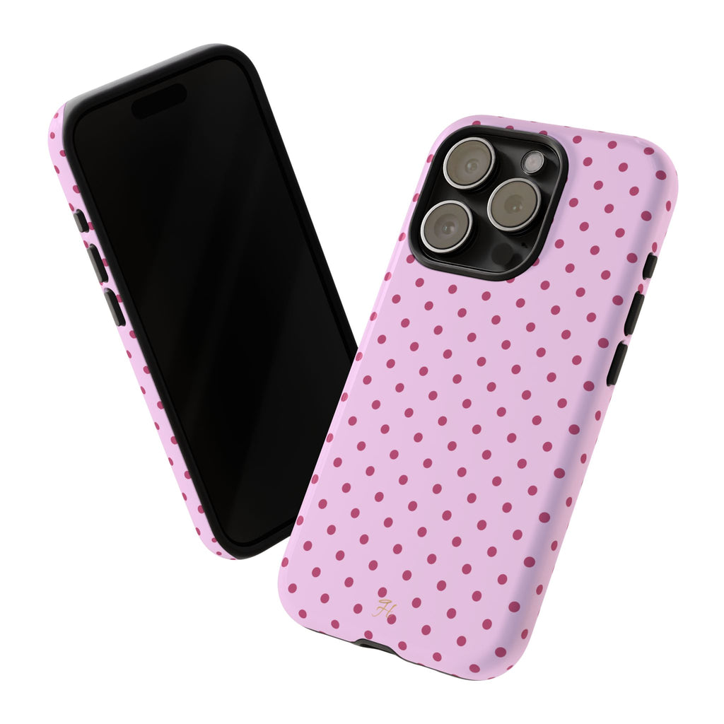 Raspberry Polka Dot Phone Case - Halo Collective