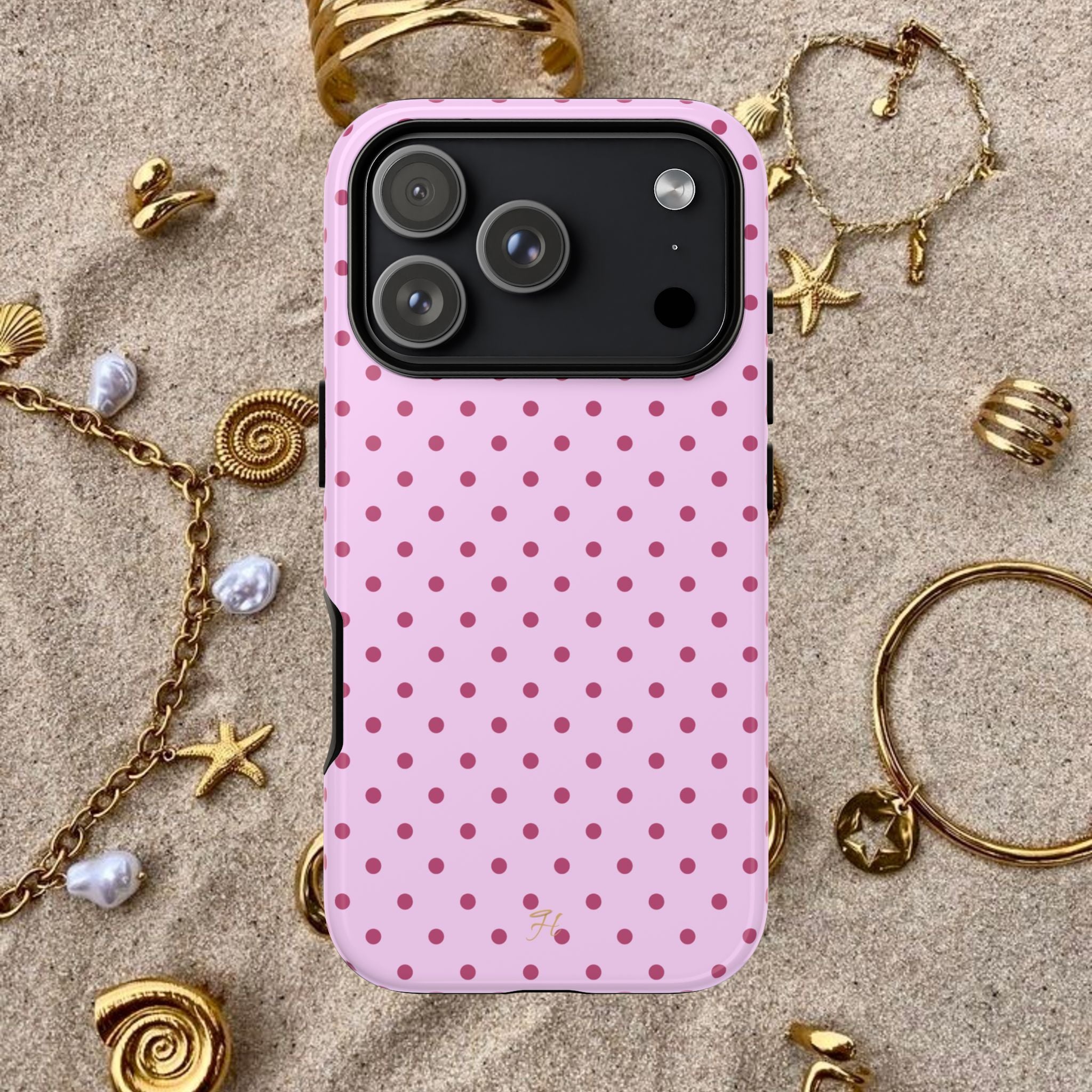 Raspberry Polka Dot Phone Case - Halo Collective