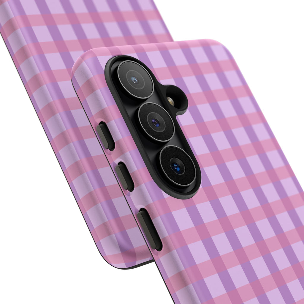 Lilac Purple Gingham Phone Case