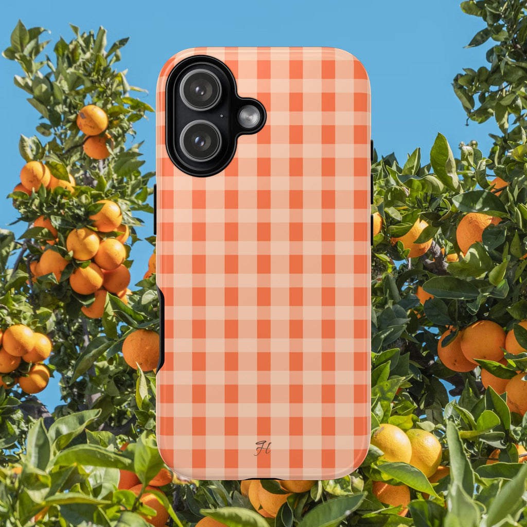 Orange Gingham Phone Case