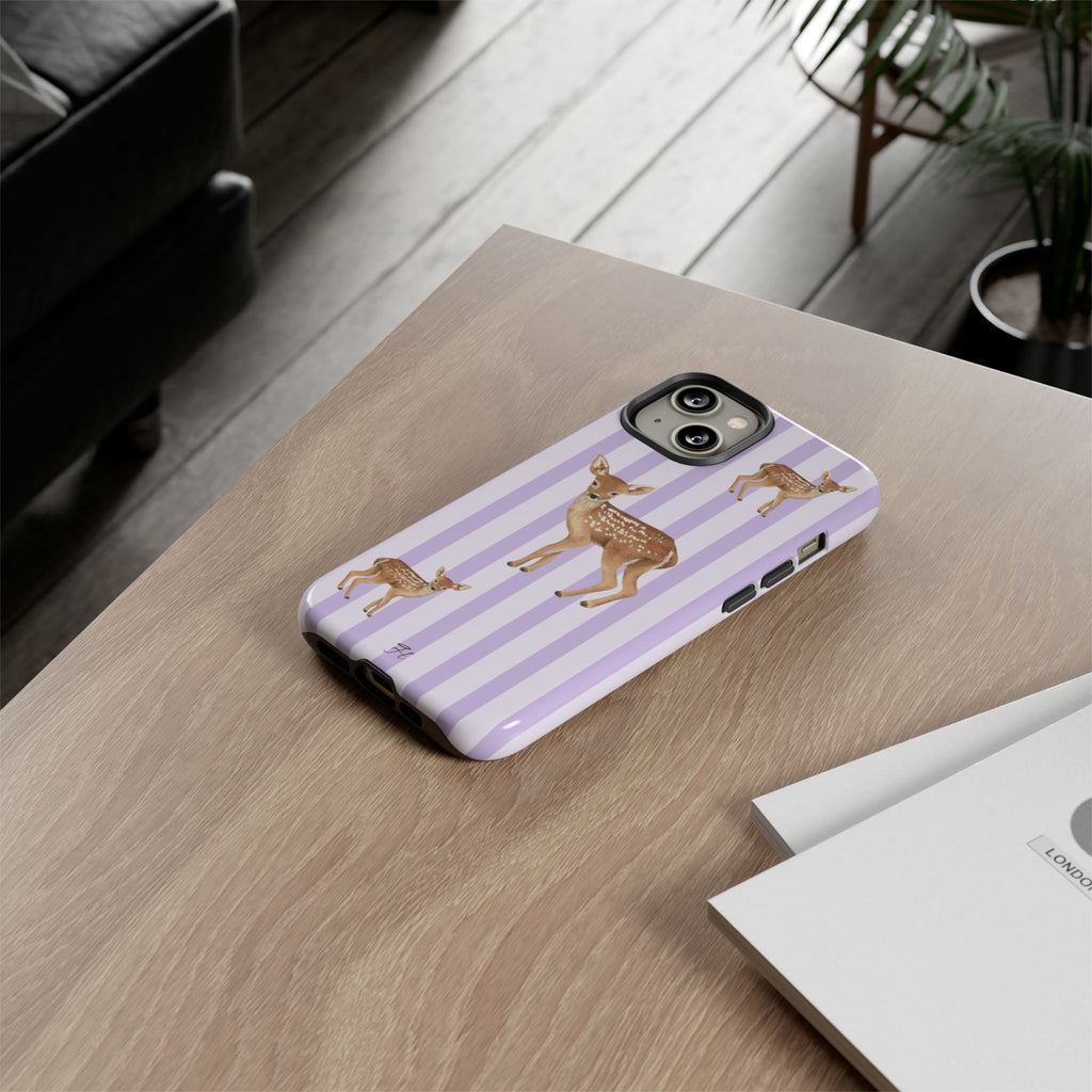 Deer Phone Case | Lavender Stripes - Halo Collective