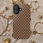 Cocoa Polka Dot Phone Case - Halo Collective