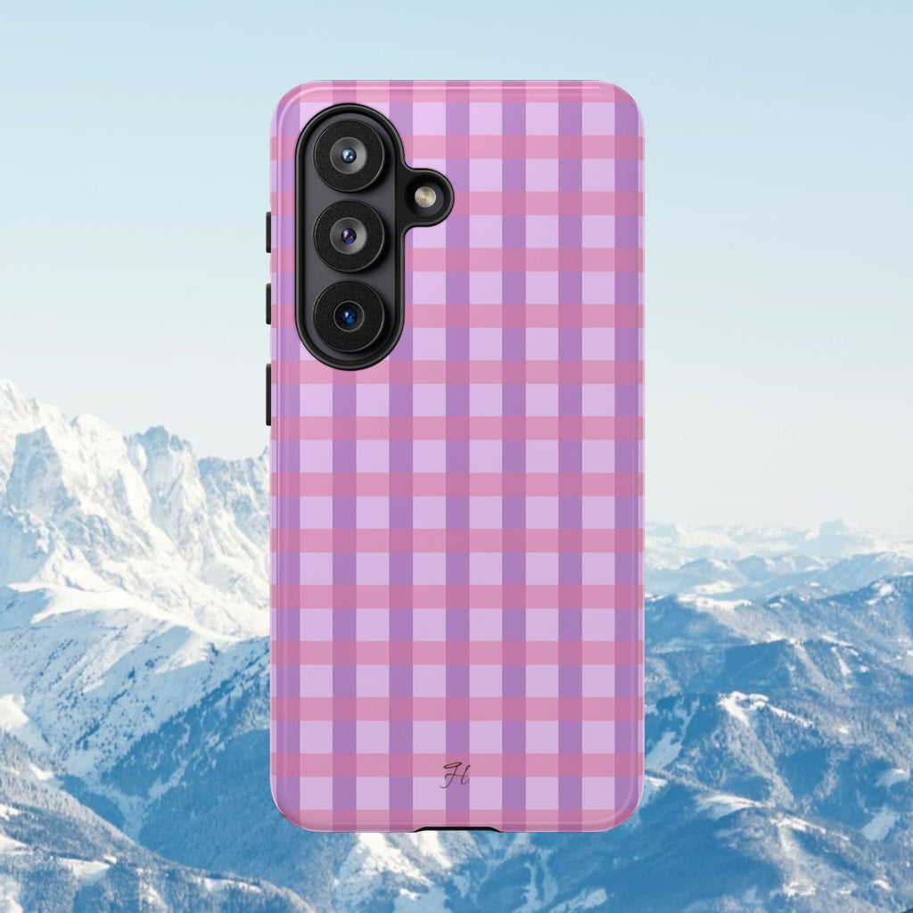 Lilac Purple Gingham Phone Case