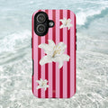 White Lily Phone Case | Cherry Stripes - Halo Collective