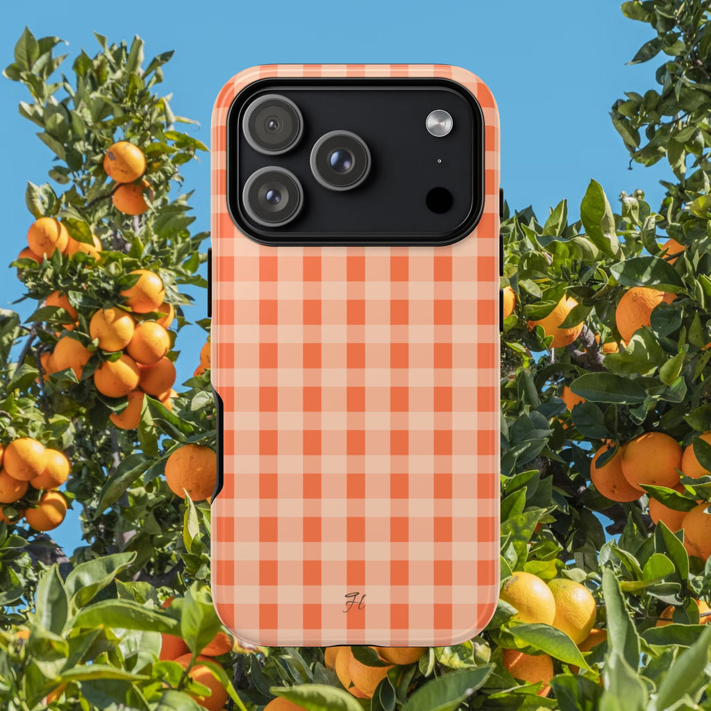 Orange Gingham Phone Case