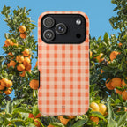 Orange Gingham Phone Case