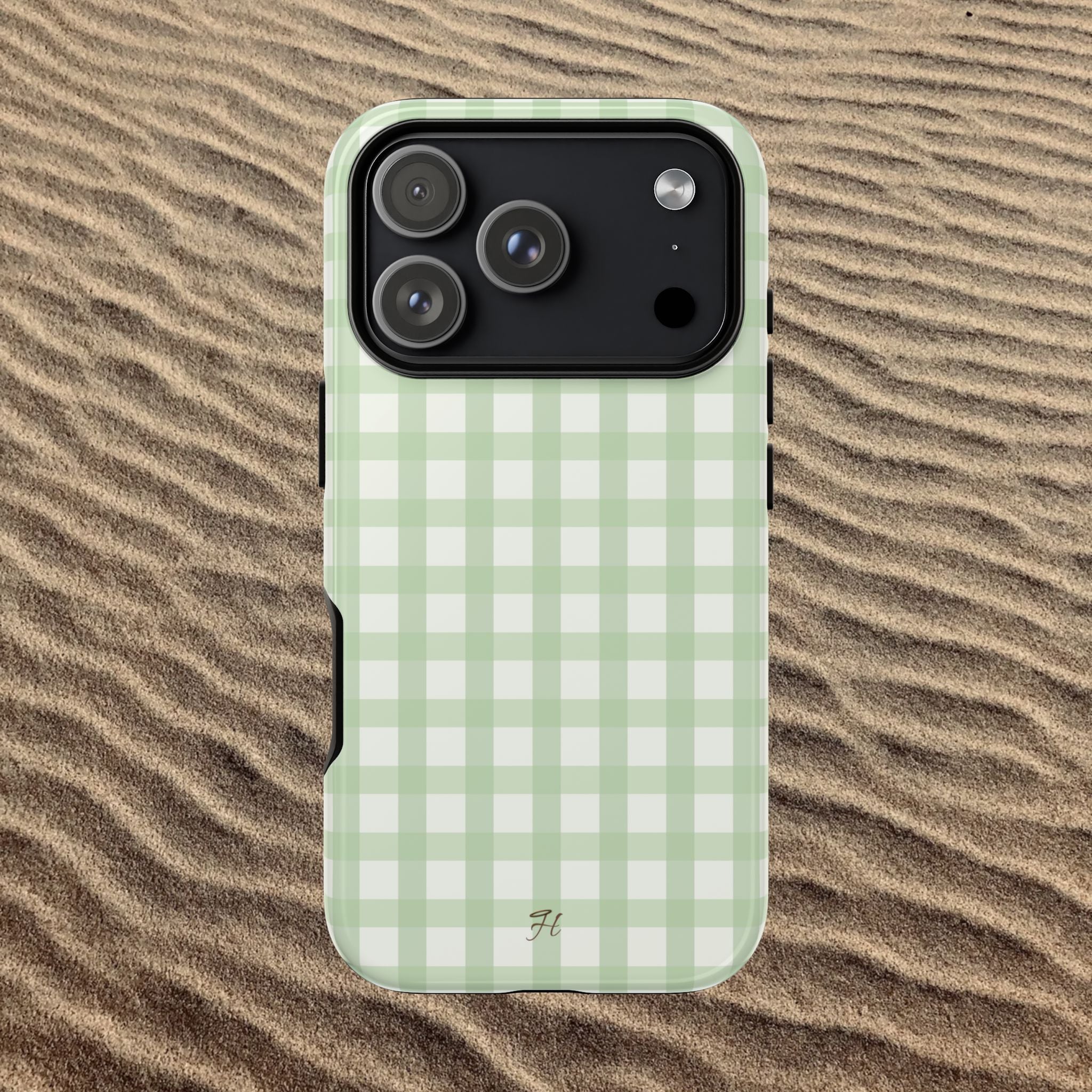 Sage Green Gingham Phone Case - Halo Collective