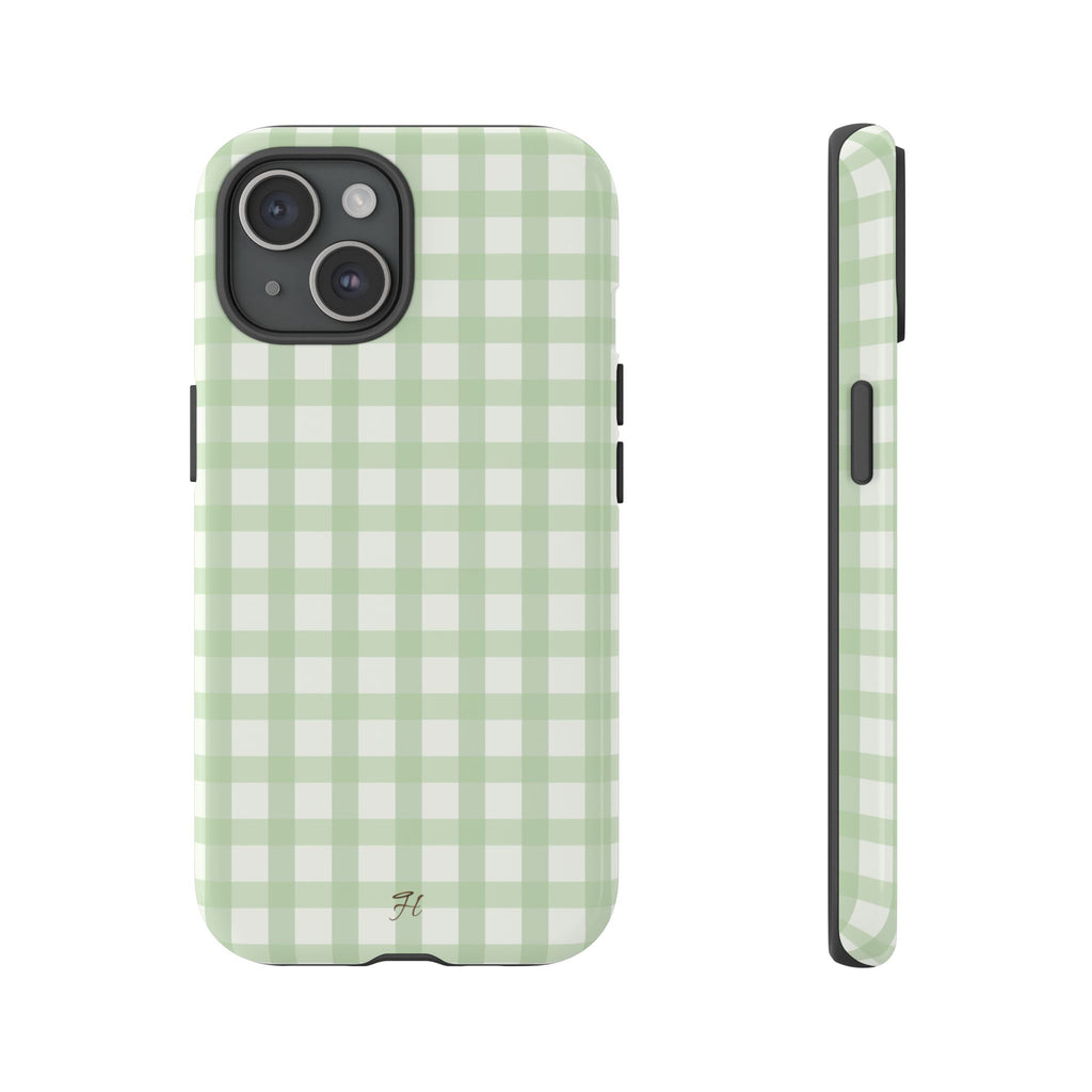 Sage Green Gingham Phone Case - Halo Collective