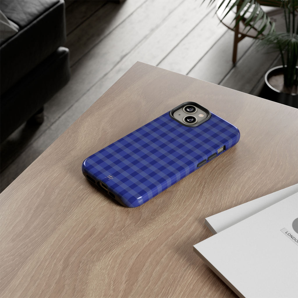 Navy Blue Gingham Phone Case - Halo Collective