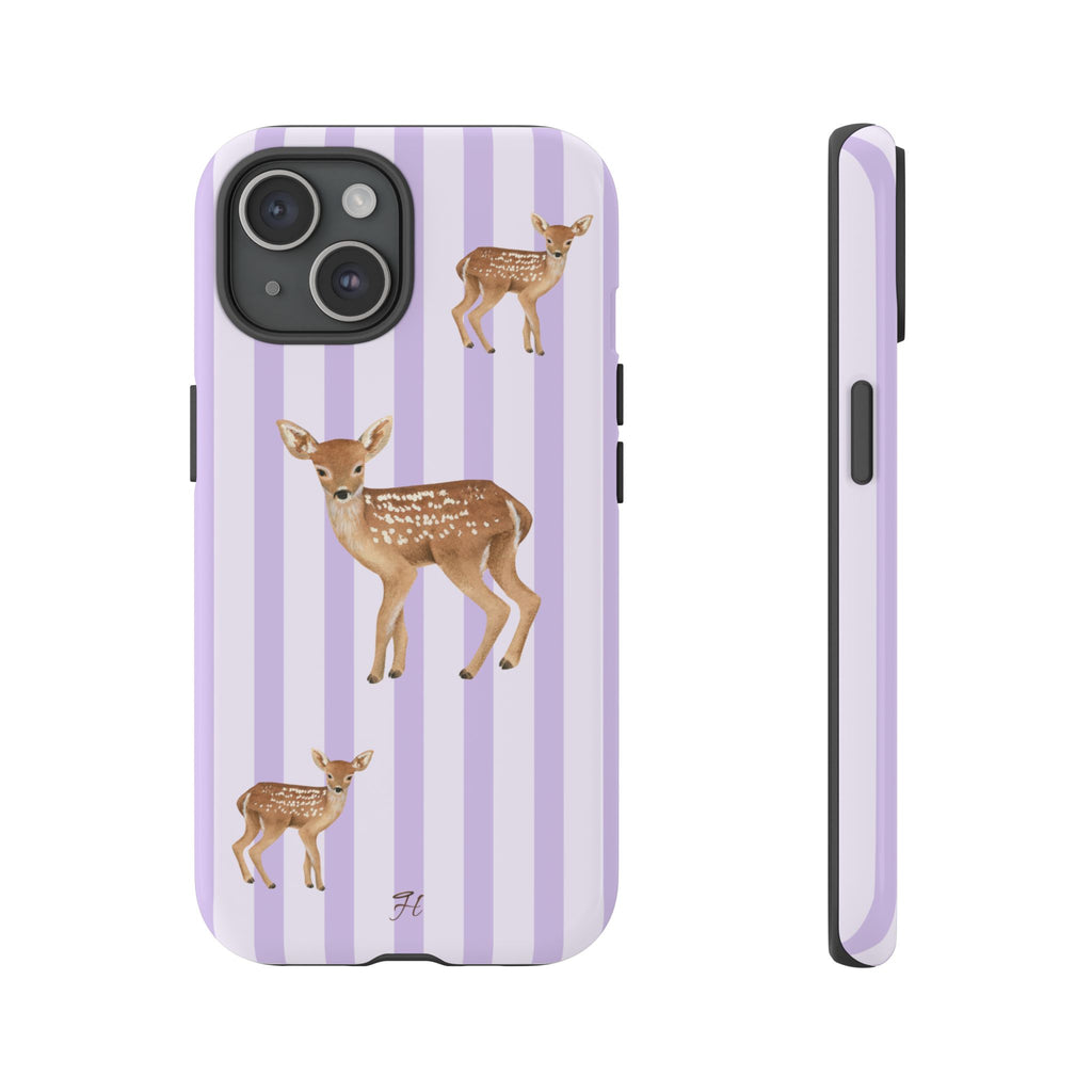Deer Phone Case | Lavender Stripes - Halo Collective