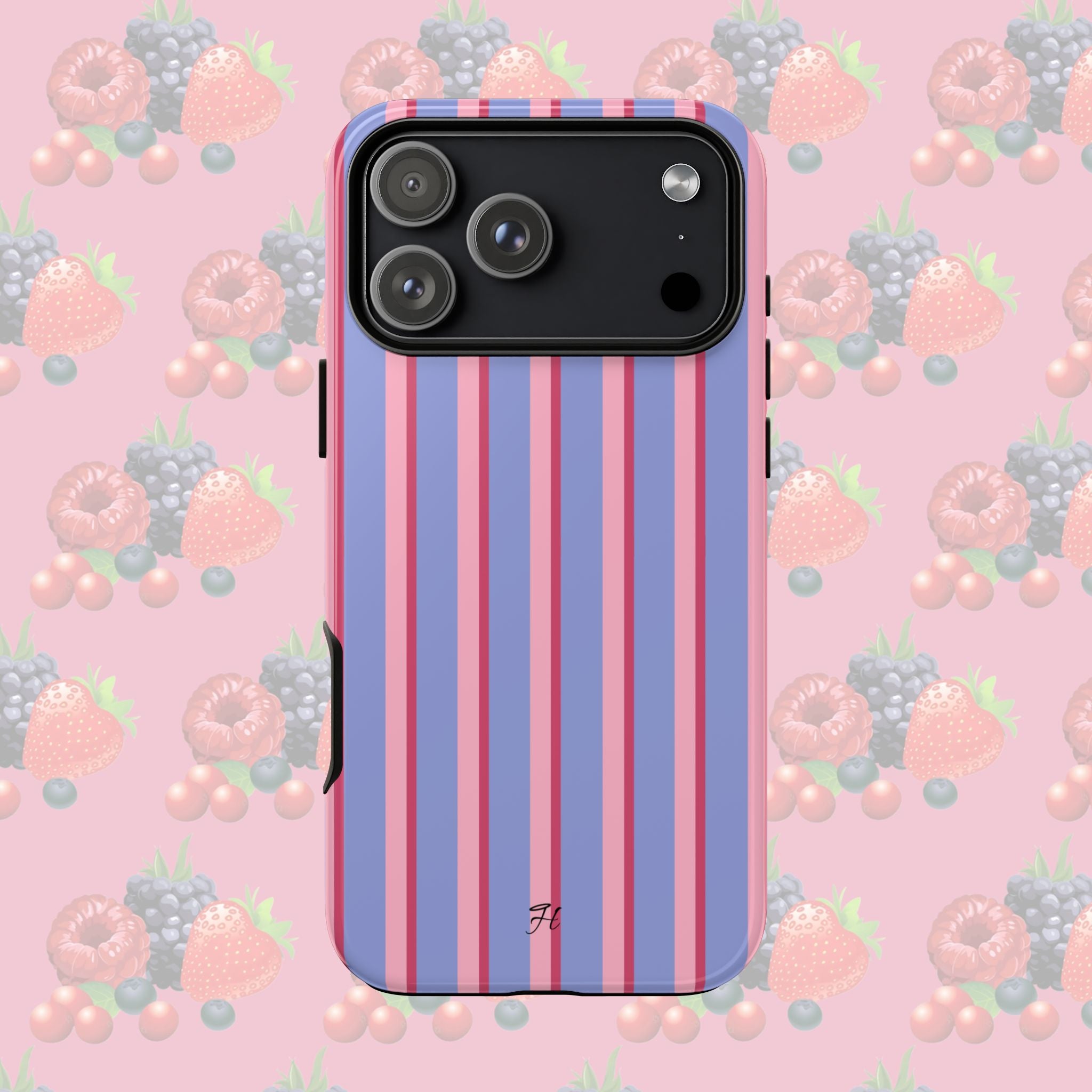 Berry Double Stripe Phone Case