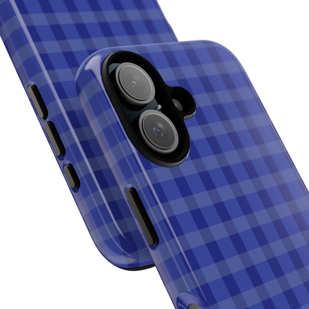 Navy Blue Gingham Phone Case - Halo Collective