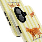Ginger Tabby Cat Phone Case | Yellow Stripes - Halo Collective