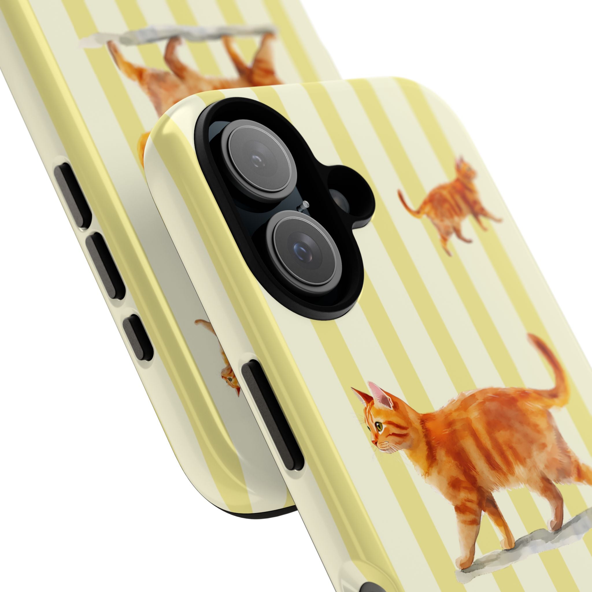 Ginger Tabby Cat Phone Case | Yellow Stripes - Halo Collective