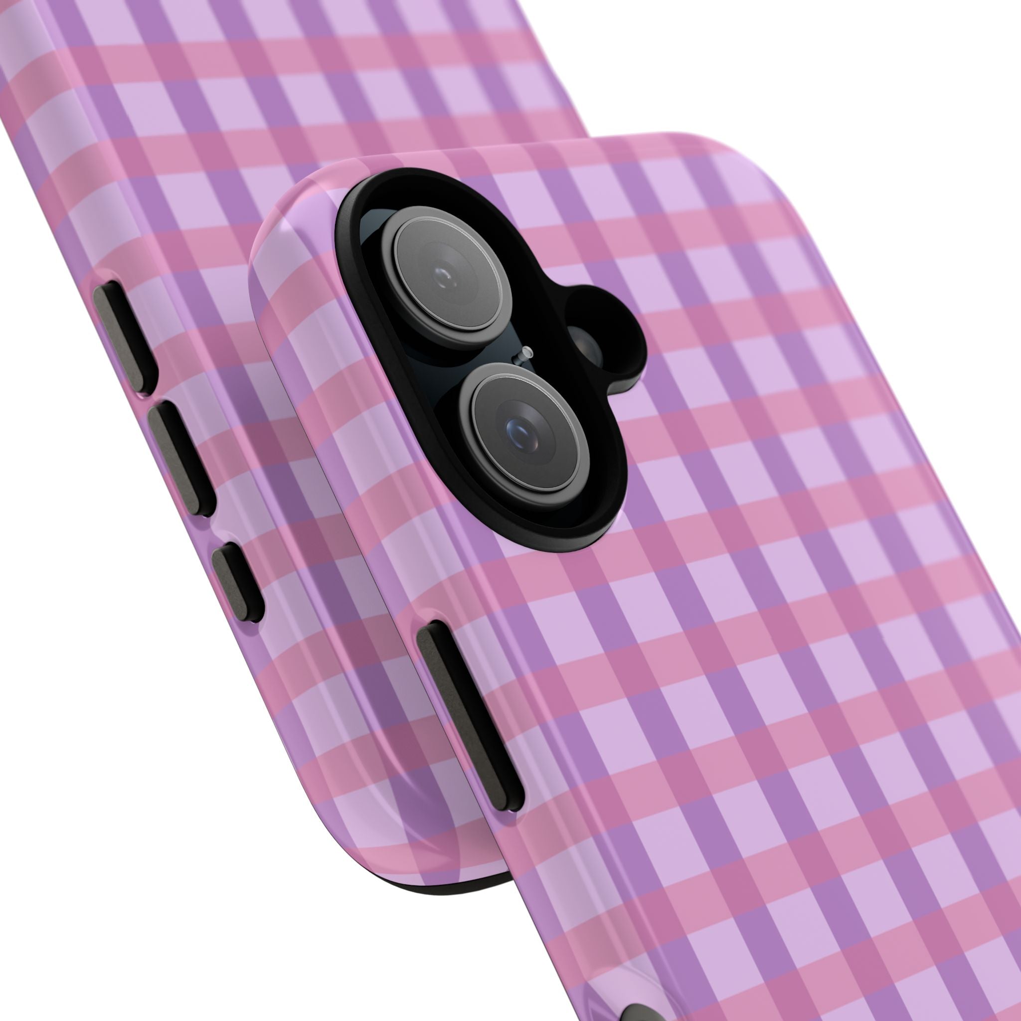 Lilac Purple Gingham Phone Case