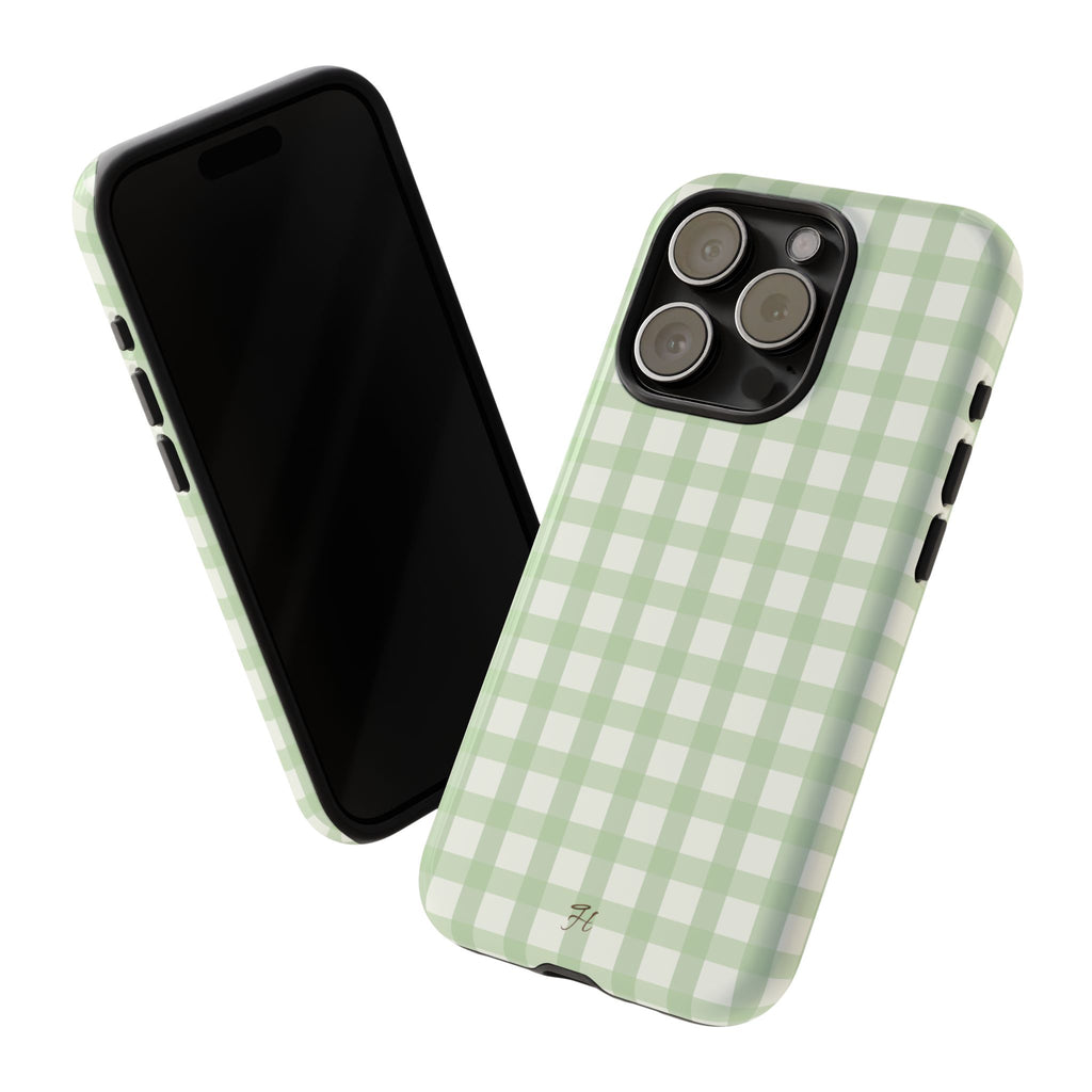 Sage Green Gingham Phone Case - Halo Collective