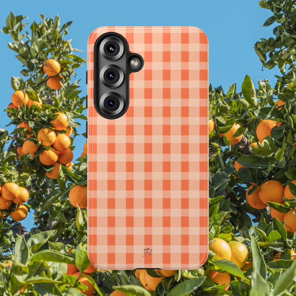 Orange Gingham Phone Case
