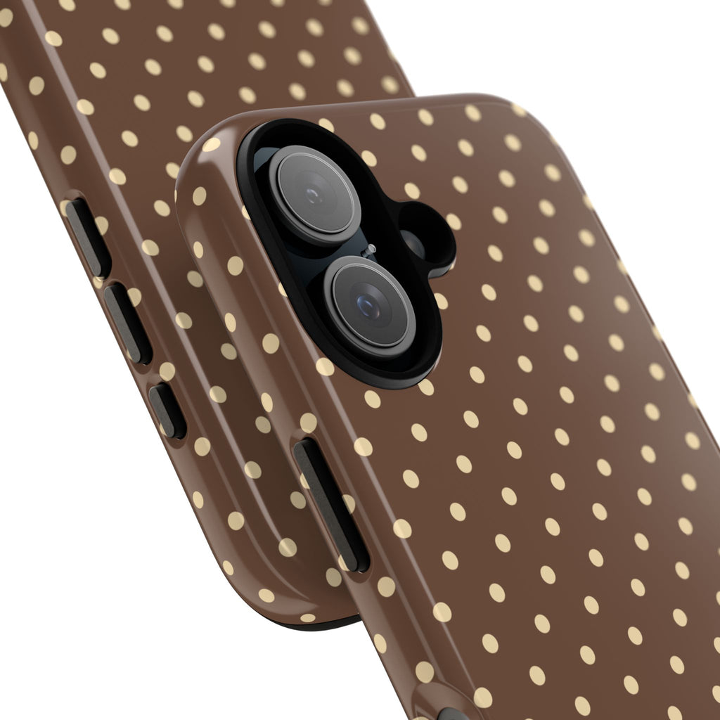 Cocoa Polka Dot Phone Case - Halo Collective