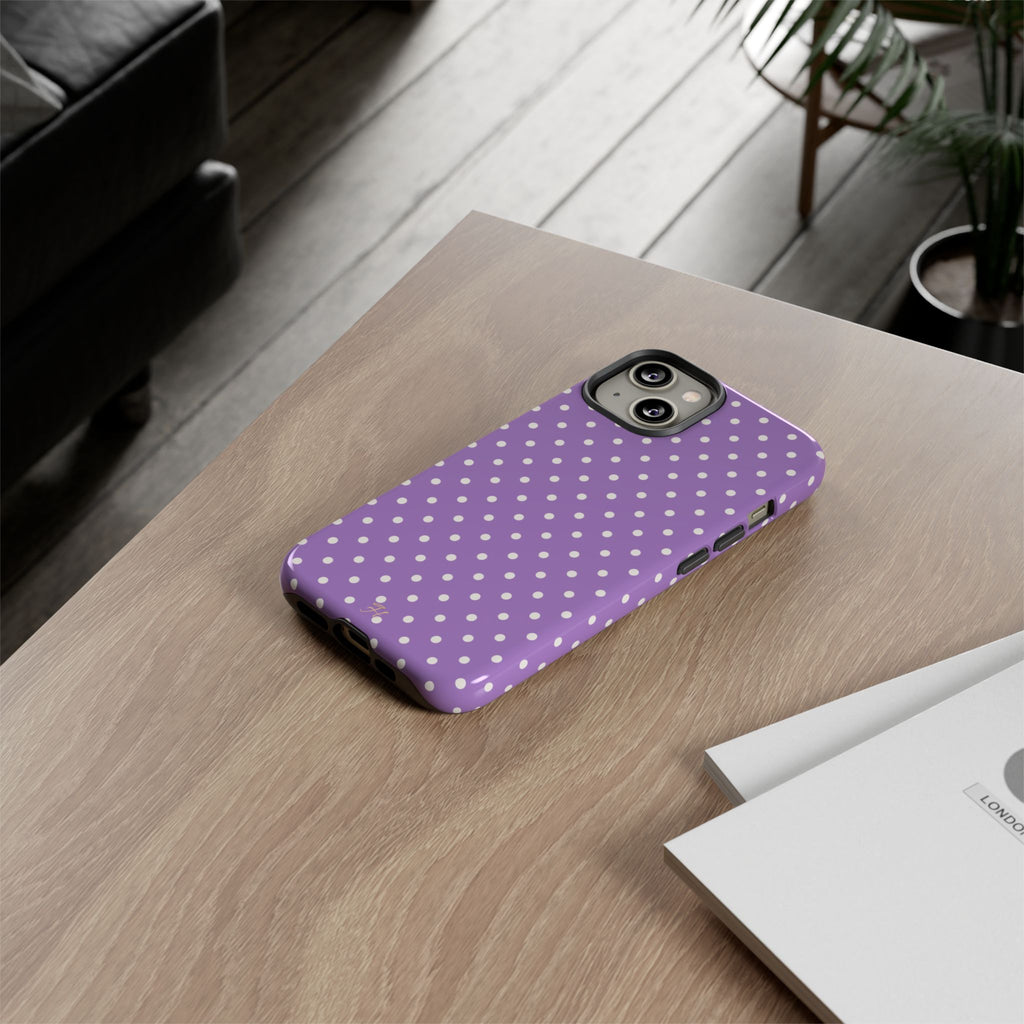 Lavender Polka Dot Phone Case - Halo Collective