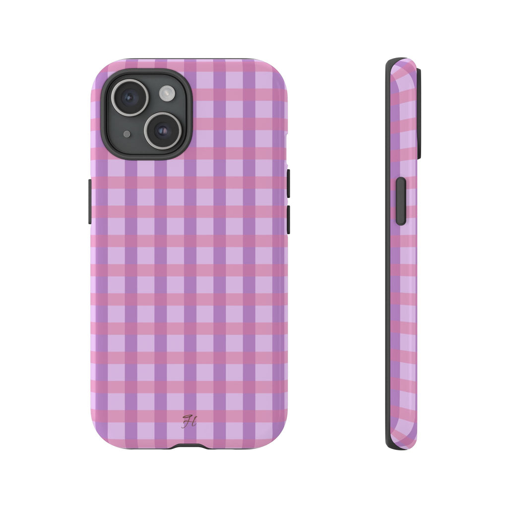 Lilac Purple Gingham Phone Case